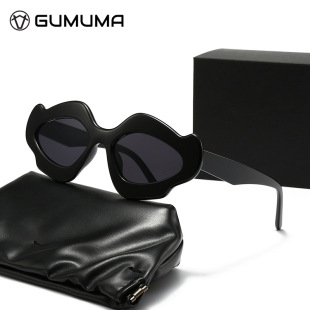 ins风欧美网红女士 2025新款 保罗雷朋官网舞台走秀时尚 嘴唇太阳镜