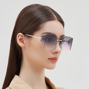 保罗雷朋官网2025跨境新款 Y2K欧美风折叠镜片太阳镜无框高级感女
