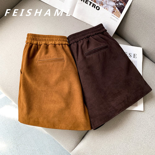 高级感2025秋新款咖色短裤