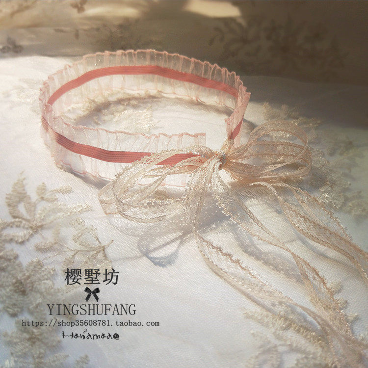 超仙气少女梦幻粉色蕾丝锁骨链女