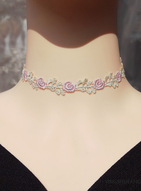 甜美蕾丝花朵颈带choker项圈