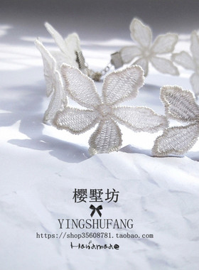 韩国版白色蕾丝花朵短款饰品简约