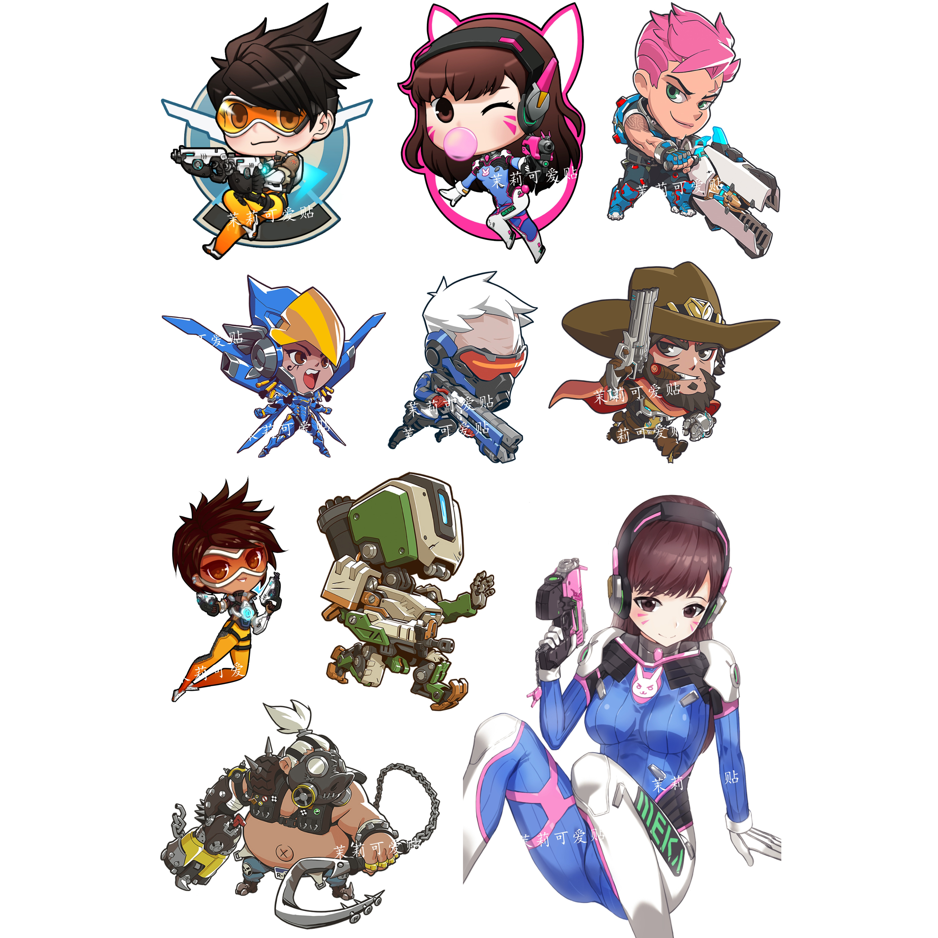 守望先锋dva游戏周边笔记本电脑手机刮痕二次元行李箱旅行箱贴纸