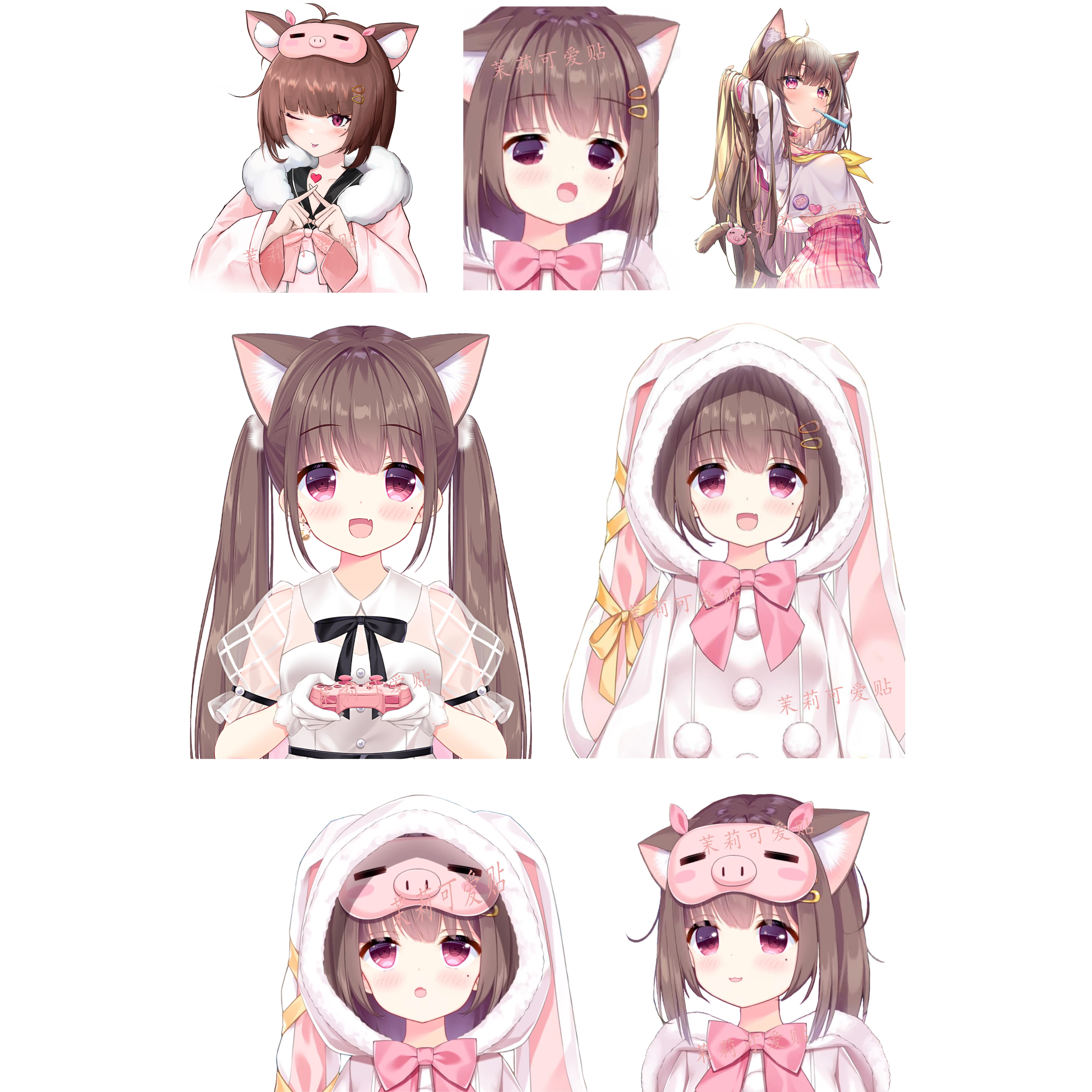 猪猪公主asaki大人可爱虚拟主播笔记本电脑手机行李箱旅行箱贴纸