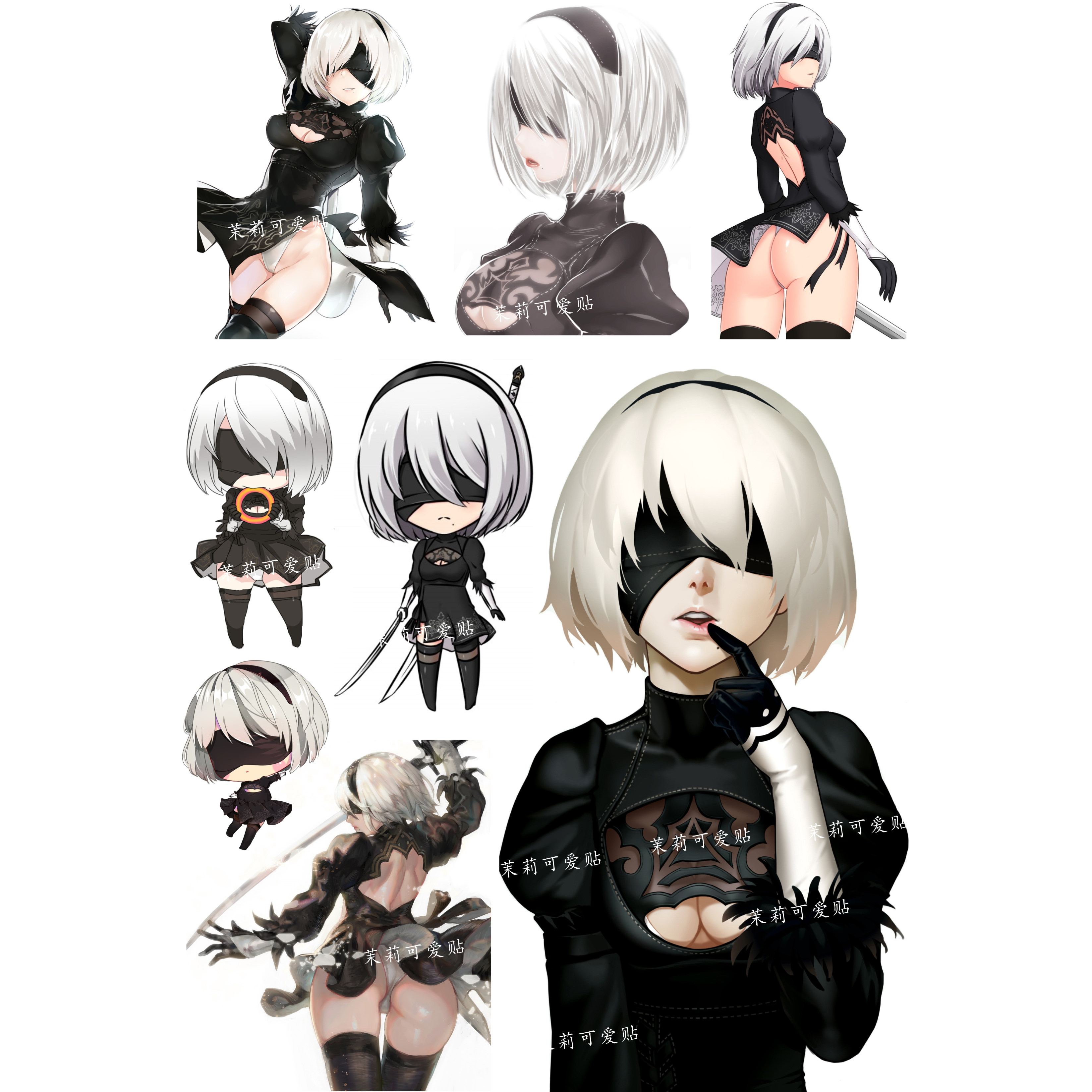 尼尔机械纪元周边2b小姐姐笔记本电脑手机充电宝行李箱旅行箱贴纸