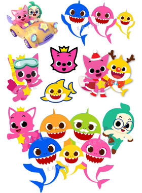 碰碰狐babyshark动画鲨鱼宝宝早教卡通儿童笔记本电脑行李箱贴纸