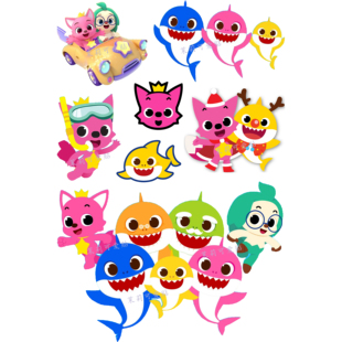 碰碰狐babyshark动画鲨鱼宝宝早教卡通儿童笔记本电脑行李箱贴纸