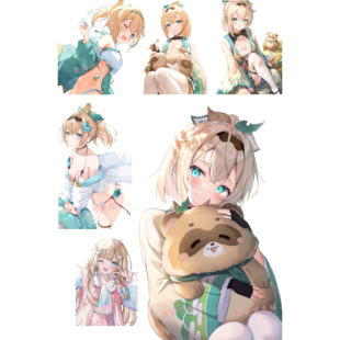 hololive虚拟VTuber周边风真伊吕波动漫笔记本电脑手机行李箱贴纸