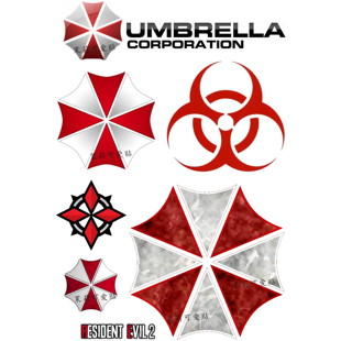 安布雷拉雨伞 防晒保护伞公司 生化危机笔记本电脑手机行李箱贴纸