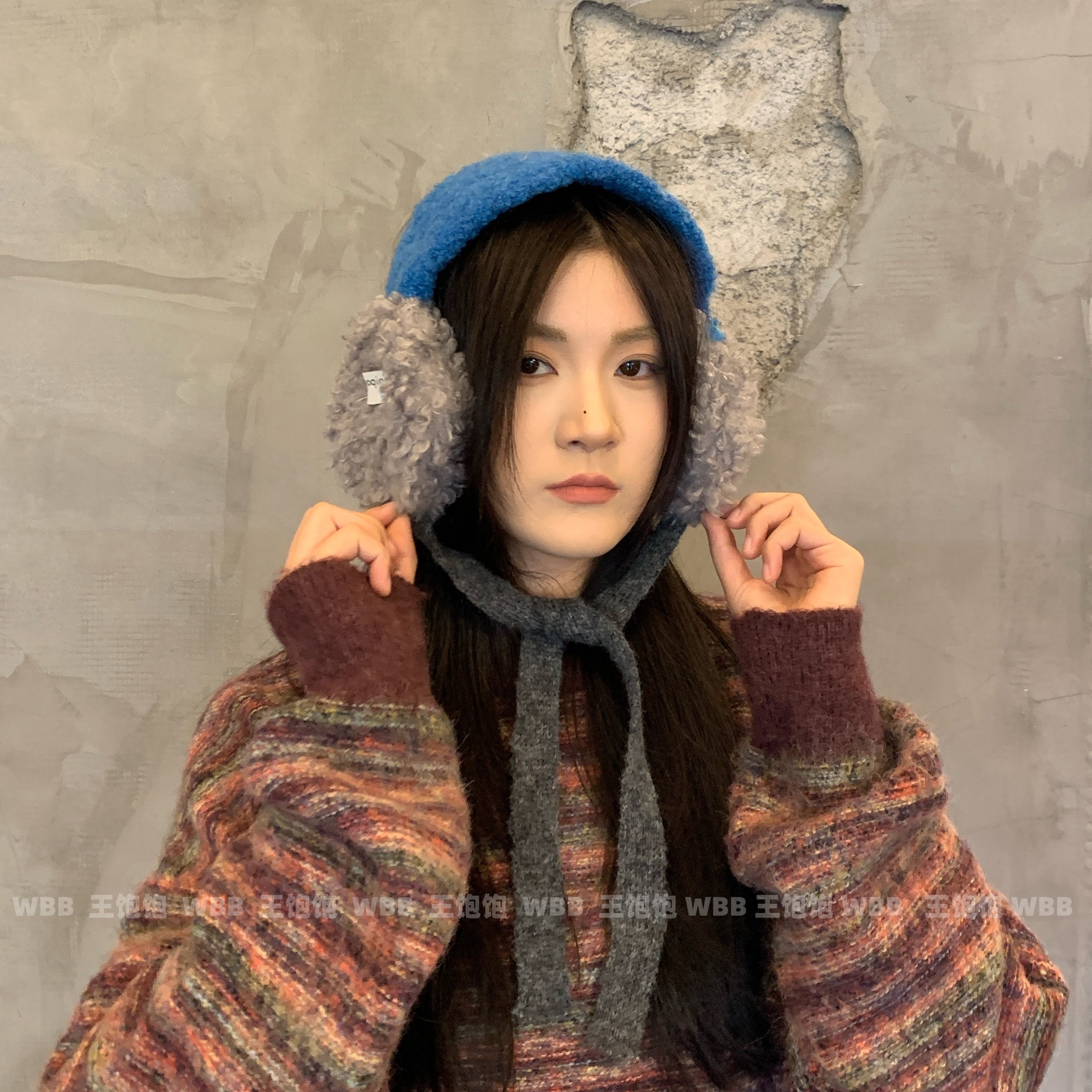 护耳羊羔绒耳罩绑带保暖户外耳套