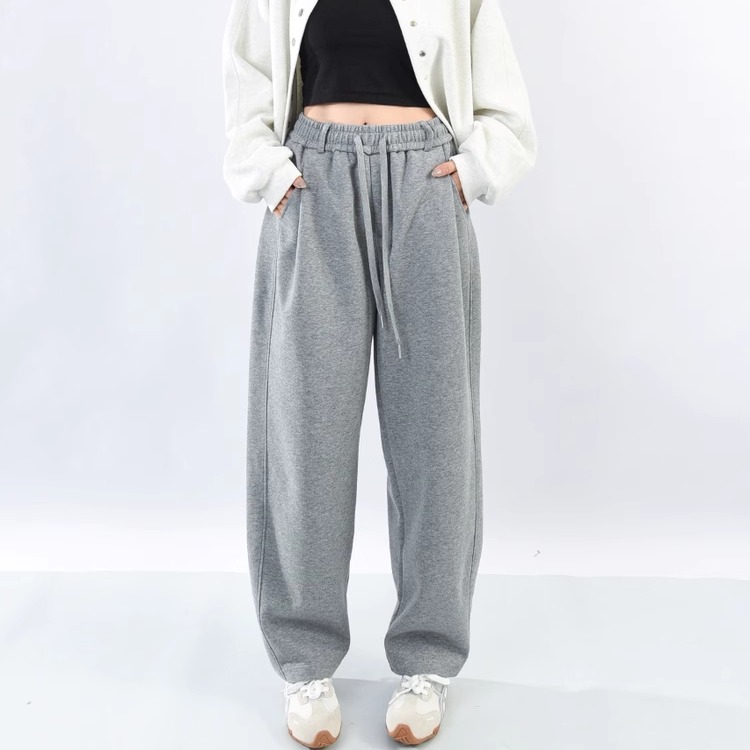 香蕉弯刀裤女高腰垂感休闲卫裤