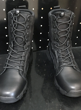 君洛克D15008飞鱼超轻作战靴男女夏季靴透气耐磨黑色户外战术靴