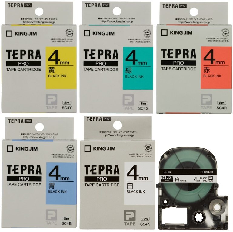 日本贴普乐kingjim4mm锦宫标签带