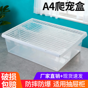 塑料爬宠饲养盒乌龟缸带晒台躲角蛙寄居蟹守宫盒蜗牛爬宠饲养箱7
