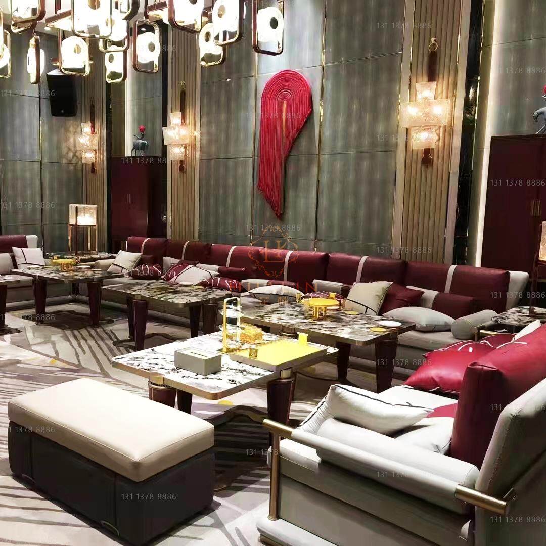 ktv酒吧沙发定制音乐清吧卡座轻奢包厢练歌房ul转角发光茶几沙发