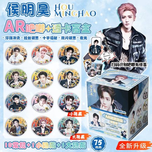 侯明昊AR幻境吧唧盲盒 明星周边同款盲抽马口铁银葱镭射徽章谷子