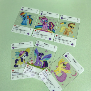 小马宝莉pvc透卡 高清小卡片贺卡 紫悦云宝碧琪卡通动漫周边同款