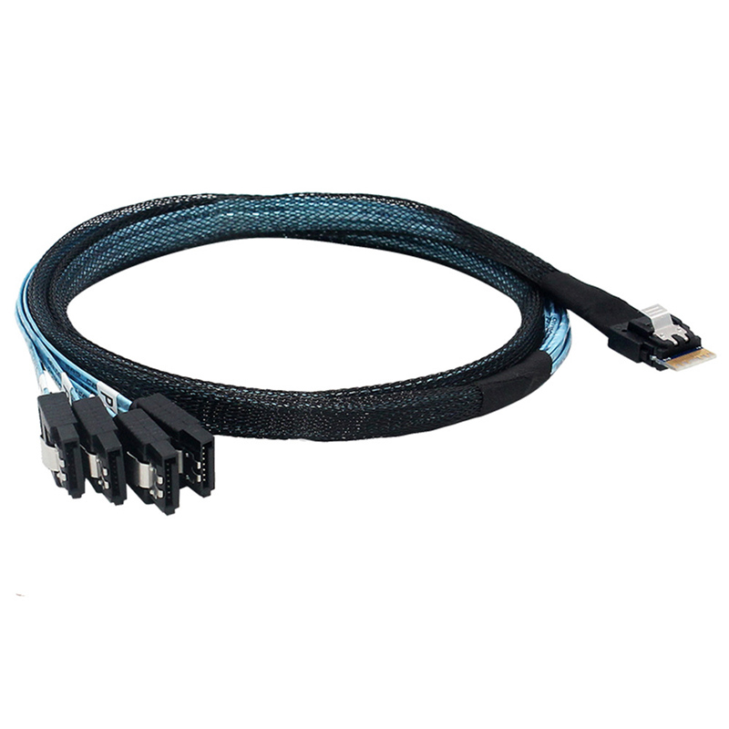 SFF-8654 4i转4 SATA硬盘线 主机到目标硬盘RAID高速线