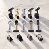 高脚窗帘底座法兰座固定衣架杆T型搭扣 晾晒加厚铝合金侧装 多款 式