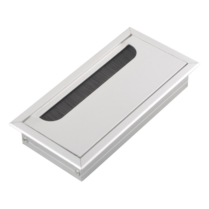 办公桌面穿线盒铝合金孔盖电脑桌线孔盖桌面孔盒盖80mm方形盖板