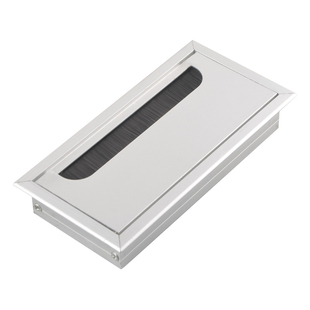 办公桌面穿线盒铝合金孔盖电脑桌线孔盖桌面孔盒盖80mm方形盖板