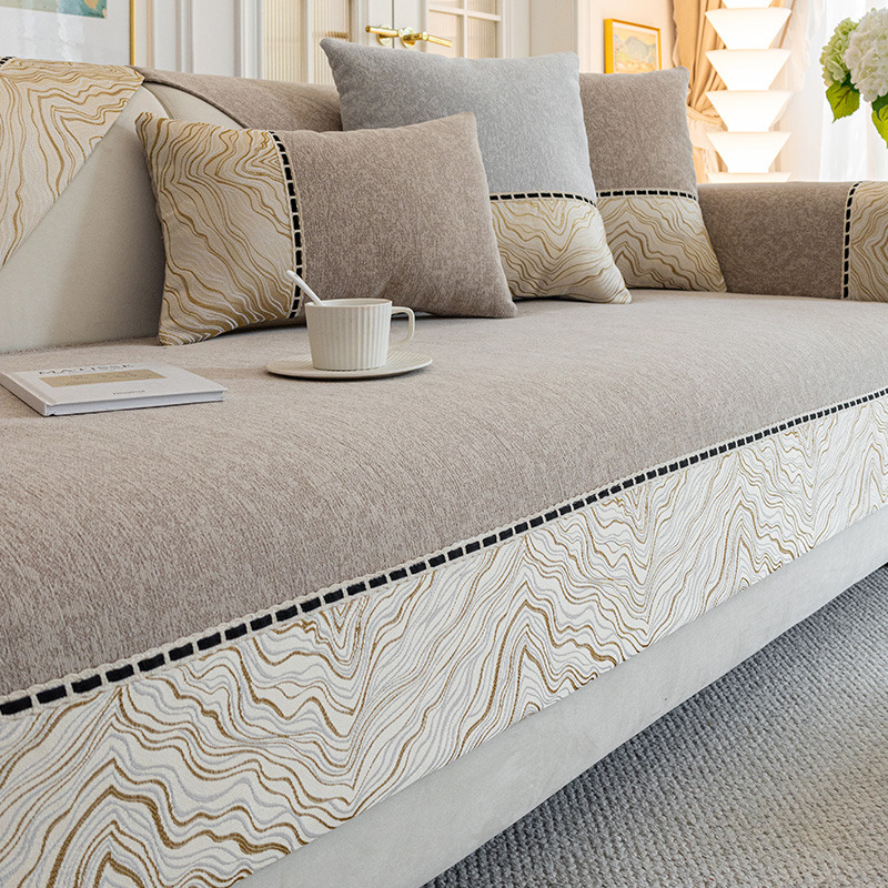 轻奢高级感雪尼尔沙发垫四季通用2025新款坐垫皮沙发套罩盖布座垫