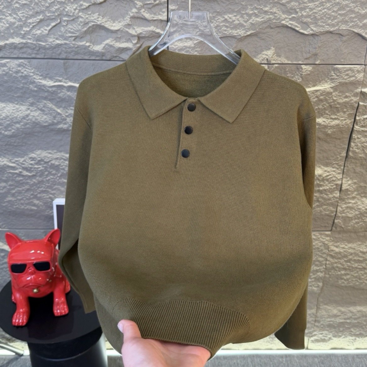 高档轻奢翻领毛衣男士冬季时尚纯色Polo领针织打底衫潮流宽松上衣,男装,针织衫/毛衣,淘宝优惠券,粉丝福利购,淘宝优惠卷