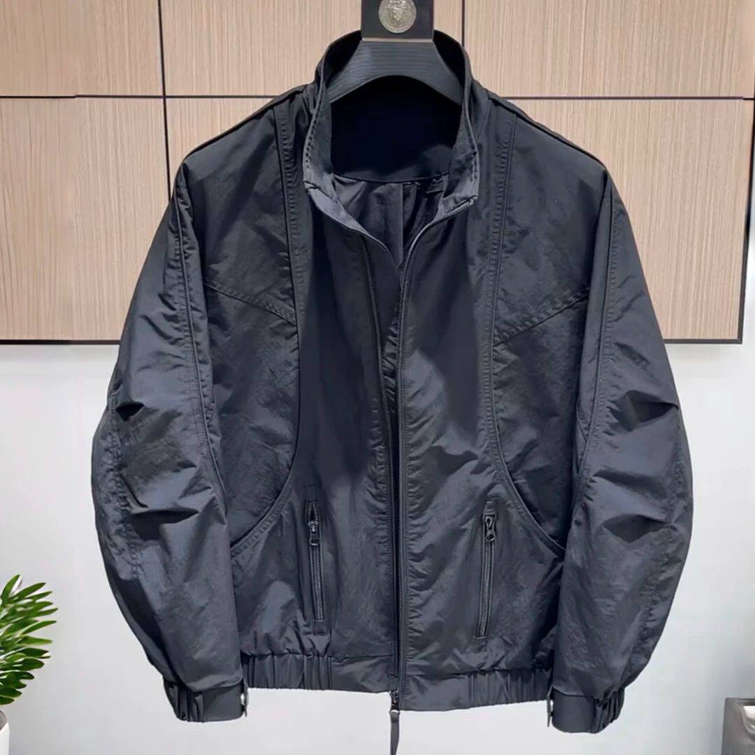 痞帅时尚潮牌立领夹克2026春夏新款加厚休闲薄款行政百搭男款外套