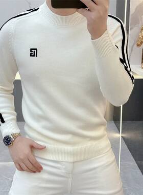 男士长袖毛衣2025秋冬新款欧版轻奢高品质秋季毛衣针织衫套头5089