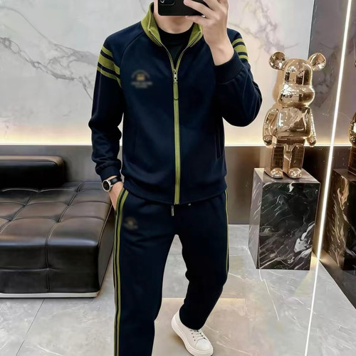 高档轻奢秋季新款男士潮流帅气休闲百搭夹克长裤时尚套装7385T