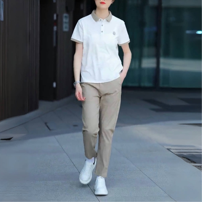 新款男士短袖套装时尚POLO衫休闲百搭简约潮流翻领短袖两件套商务