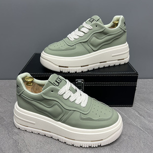 欧洲站增高厚底鞋男2023新款秋季百搭时尚休闲男士板鞋潮流松糕鞋