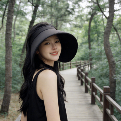 春夏女款空顶大檐防紫外线渔夫帽