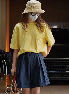 短袖insT上衣字母卢浮风宽松显瘦女简约刺绣夏日新款休闲清凉韩版