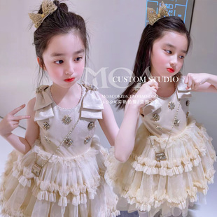 富家千金高级感裙子女童连衣裙春装2026新款蓬蓬裙儿童公主裙礼服