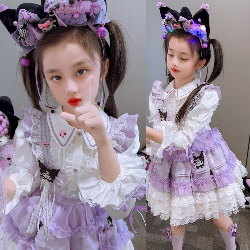 库洛米女童连衣裙秋装2025新款洋气蓬蓬裙子儿童洛丽塔公主裙礼服