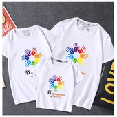 夏装 幼儿园定制亲子装 洋气不一样 一家三四口母女装 T恤 t恤短袖