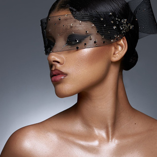 赫本风电影同款闪钻网纱面纱遮面复古蕾丝面罩名媛轻奢高级感头纱