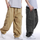 长裤 外贸大号码 纯棉中高腰腰围松紧裤 宽松胖子肥人工装 男士 休闲裤