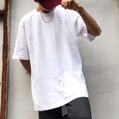 嘻哈半袖 圆领宽松男素色T恤 纯棉 加大码 oversizet恤男女街舞短袖