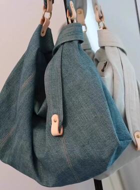大容量懒惰风牛仔帆布包包女2025新款松弛感单肩腋下包通勤斜挎包