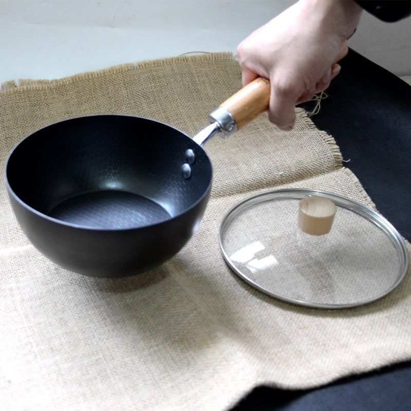 日式极铁无涂层可爱炒锅迷你辅食