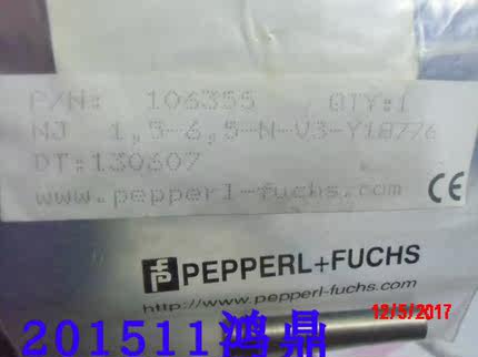 议价 PEPPERL+Fuchs/倍加福  NJ 1,5-6,5-N-V3-Y18776。