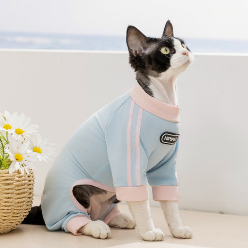 春夏季猫衣服马卡龙撞色凉凉衣