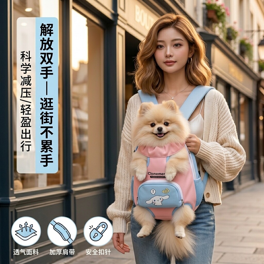 联名大耳狗宠物包春夏季狗狗胸前包猫包小型犬遛狗包宠物外出背包图片