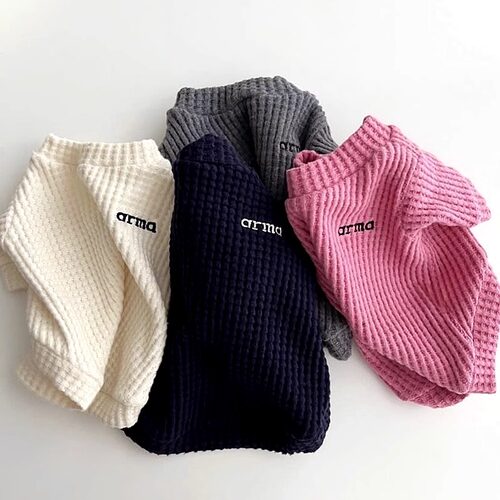 带牵引扣#华夫格薄款宠物打底衫