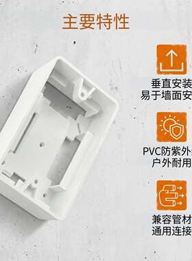 Caixa Padrao 4x2 灯盒开关底盒插PVC防紫外线座底盒