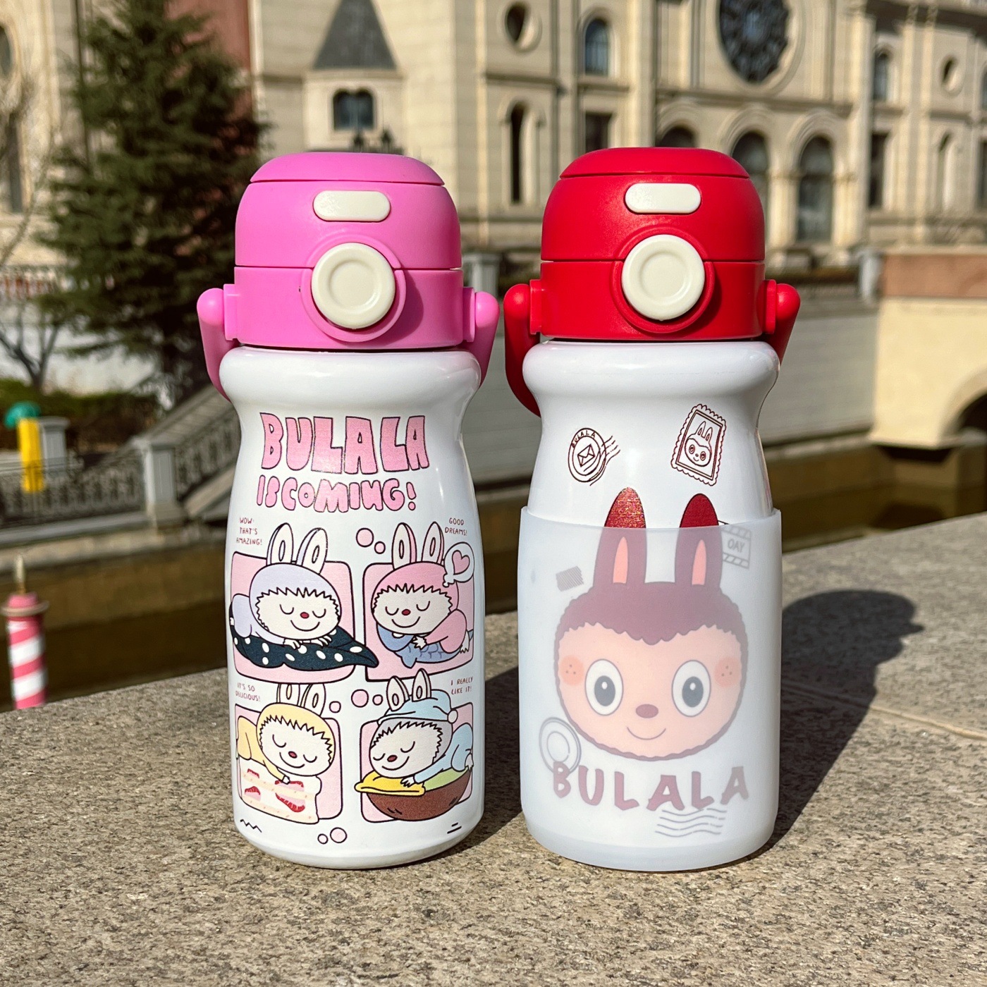 8cm硅胶保温杯套500ml拉布布杯垫儿童吸管杯拎拎杯透明防摔保护套