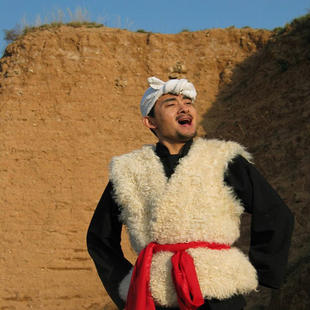 陕北农民装冬款加厚成人阿宝服套装老百姓表演服男阿宝服演出服男