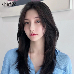 小野家假发女真人发丝中长发偏分刘海蓬松自然气质锁骨发全头套